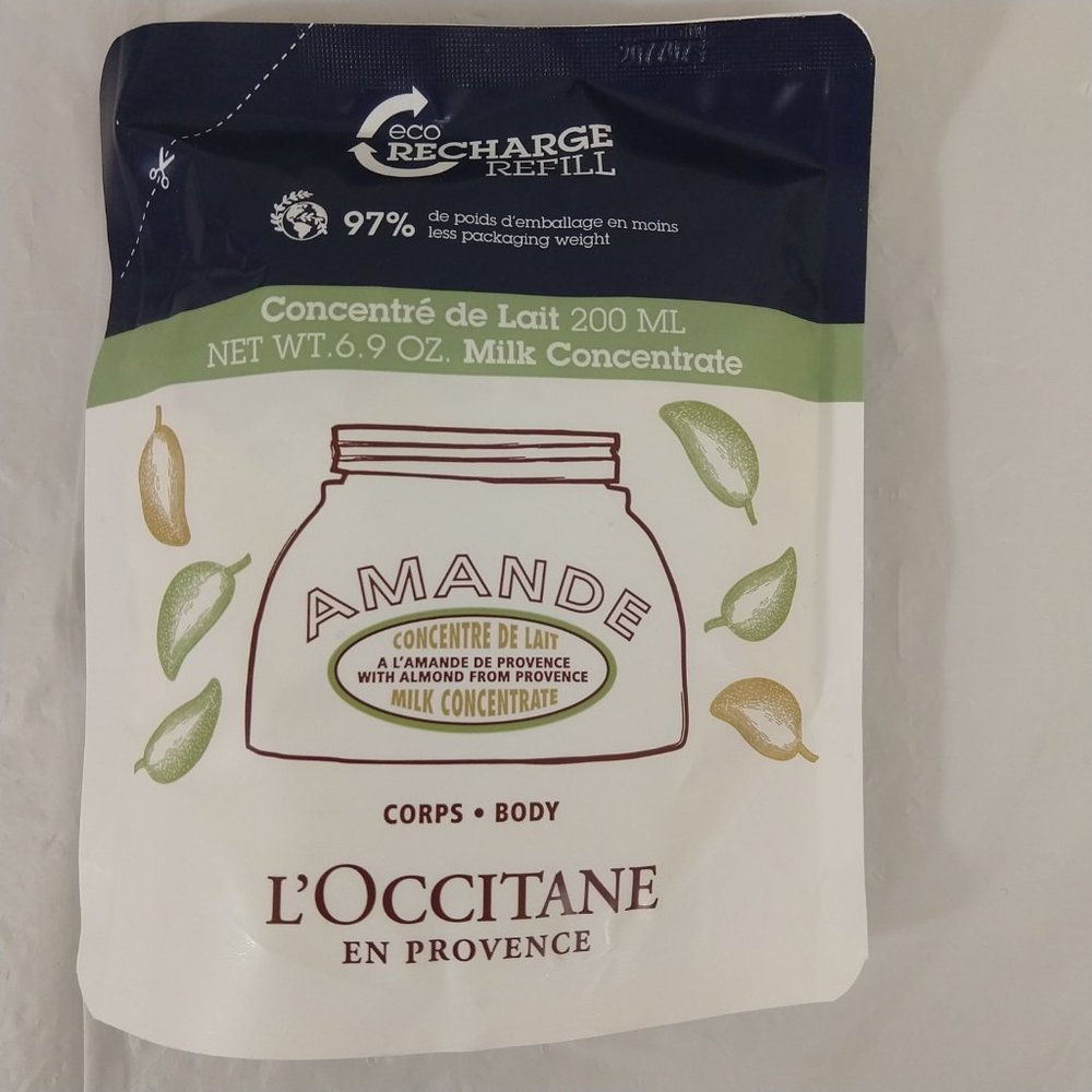 L'Occitane REFILL Almond Milk Concentrate Body Lotion (7oz/200ml) NEW